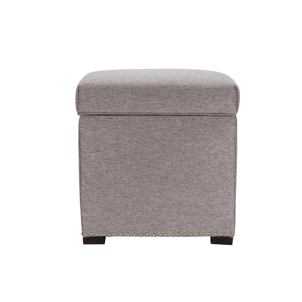 MJL Furniture Designs Tami Corona Mink Square Upholstered Storage Ottoman