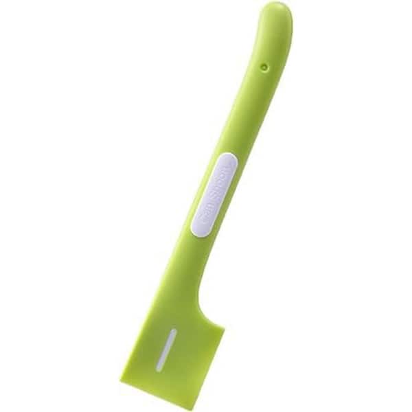 Unbranded Light Green Silicone Pet Food Spatula Ergonomic Handle Multifunctional Cat Dog Food Scoop Jar Opener Mixing Spoon 1 PC