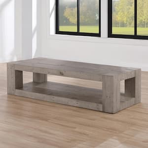 Pinedale 66 in. Distressed Gray Rectangle Cocktail/Coffee Table