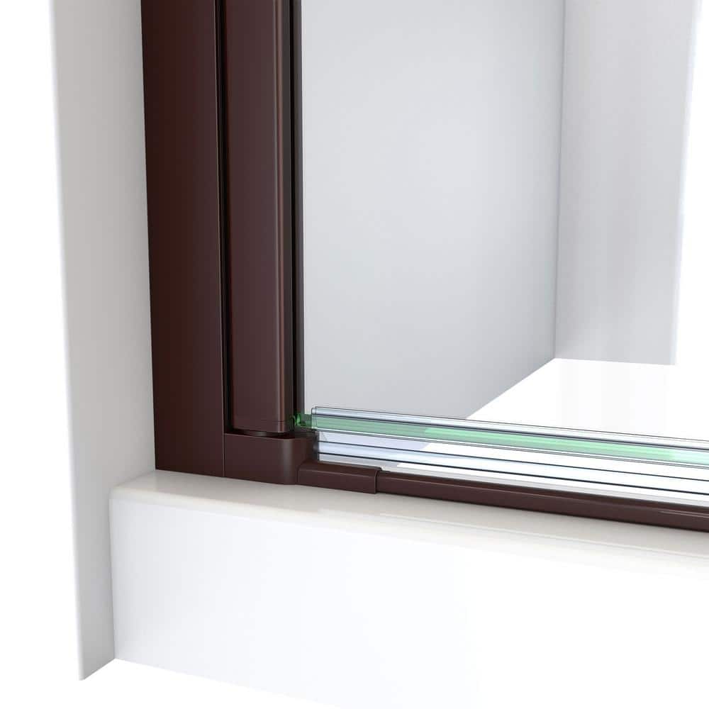 Oil Rubbed Bronze Frameless Bi-Fold Shower Door, 33.5" x 72"