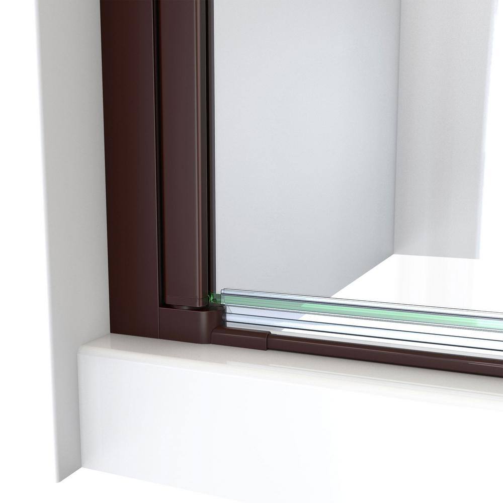 Aqua-Q Fold Frameless Square Shower Kit with Oil Rubbed Bronze Hardware