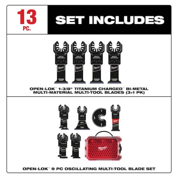 Wood and Metal Cutting Oscillating Multi-Tool Blade (4-Pack) and Oscillating Multi-Tool Blade Kit (9-Piece)