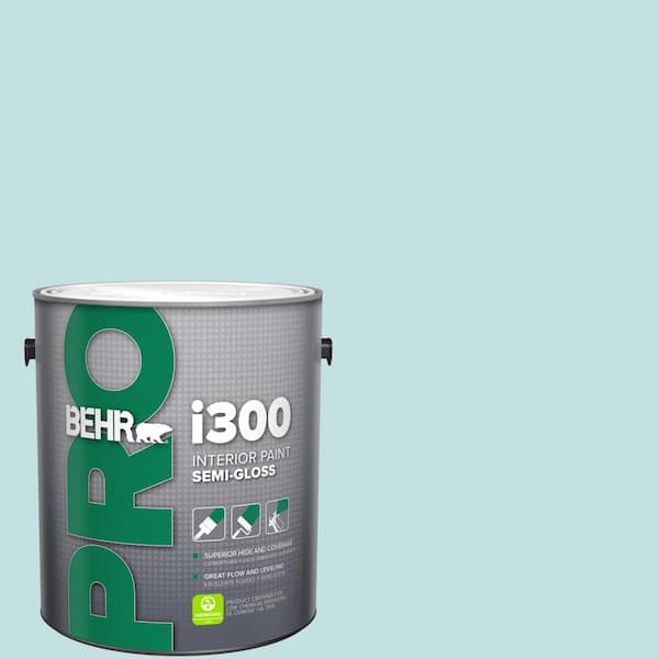 1 gal. #T17-04 Peek a Blue Semi-Gloss Interior Paint
