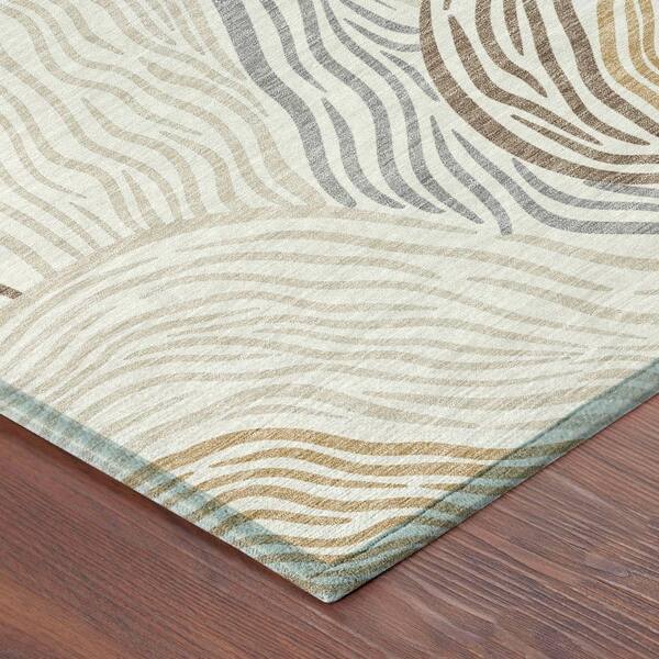 Chantille Machine Washable Indoor/Outdoor Abstract ACN2603 Ivory 3 ft. x 4 ft. Area Rug