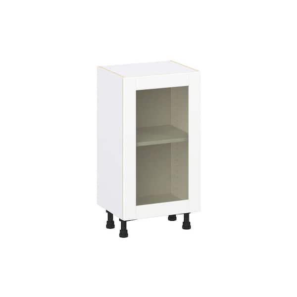 Timberline 18 in. W x 14 in. D x 34.5 in. H Assembled Glass Door Base Kitchen Cabinet in Bright White