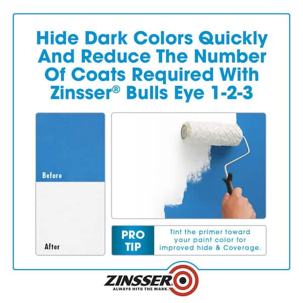 Zinsser - Bulls Eye 1-2-3 1 Gal. White Water-Based Interior/Exterior Primer and Sealer