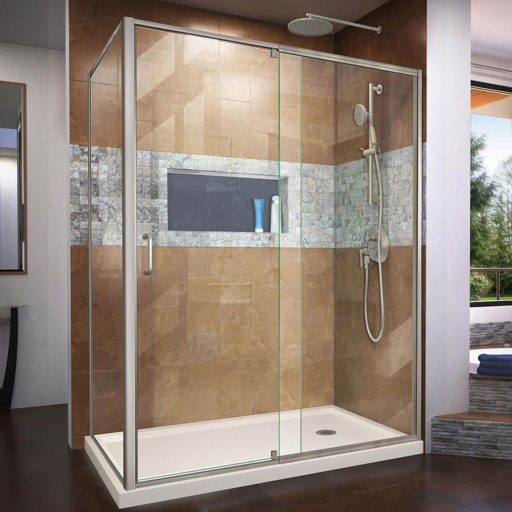 DreamLine Flex 60 in. x 72 in. Semi-Frameless Pivot Shower Door in