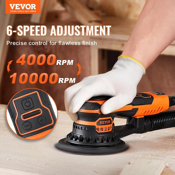 Random Orbital Sander 5 and 6 in. 110A Corded 350-Watt Brushless Orbital Sander 10K PRM 6-Variable Speed Electric Sander