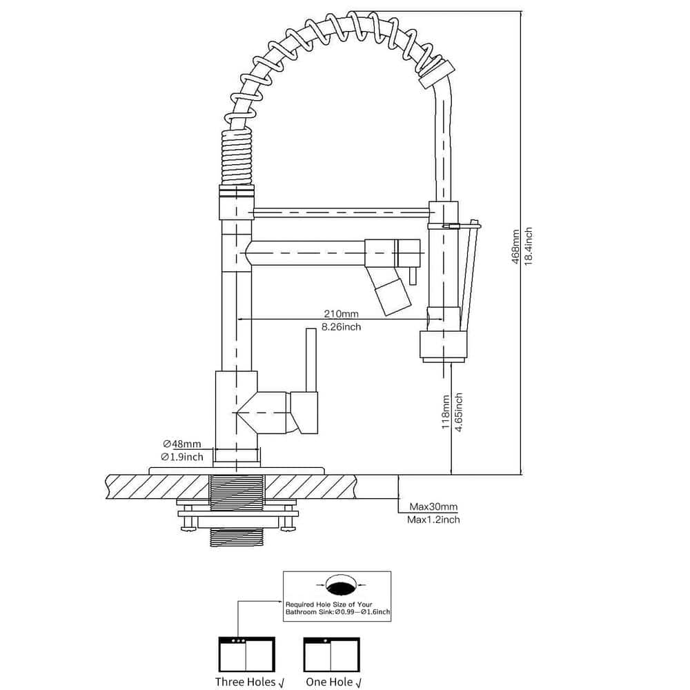 Brushed Nickel Single Handle Pull Down Kitchen Faucet