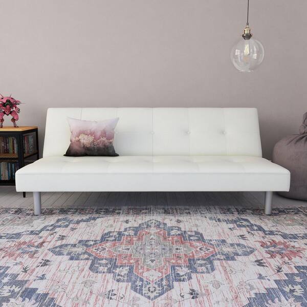 DHP Nina White Futon Sofa Bed