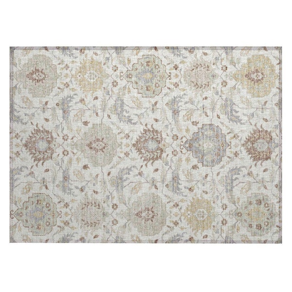 Chantille Machine Washable Indoor/Outdoor Abstract ACN1026 Ivory 1 ft. 8 in. x 2 ft. 6 in. Area Rug