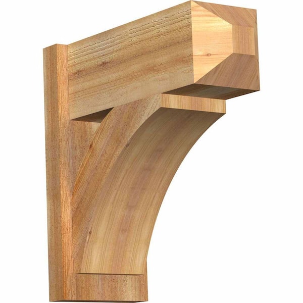 Ekena Millwork 8 in. x 20 in. x 20 in. Western Red Cedar Thorton Craftsman Rough Sawn Outlooker