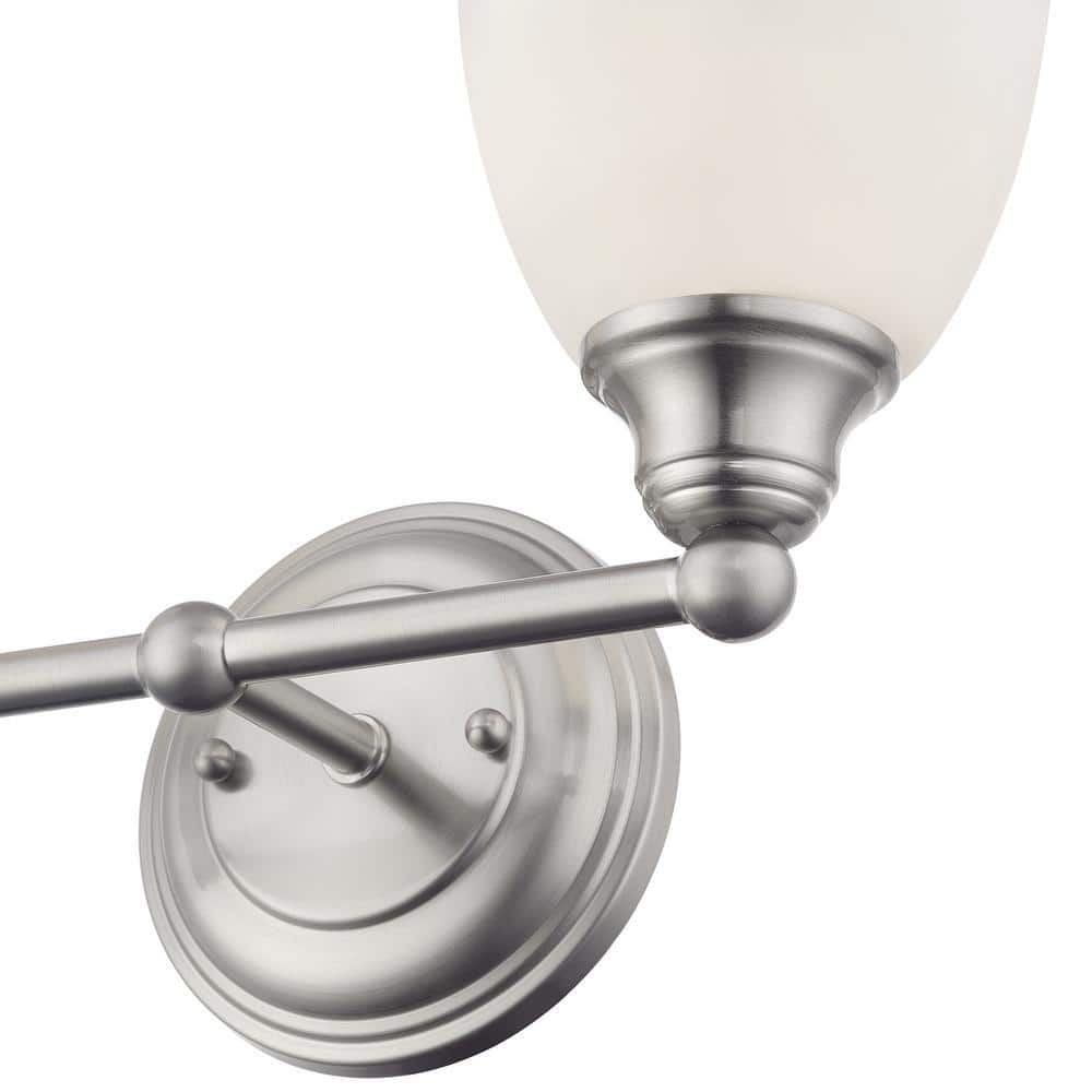 Somerville Brushed Nickel 2-Light Vanity with Satin Opal White Glass