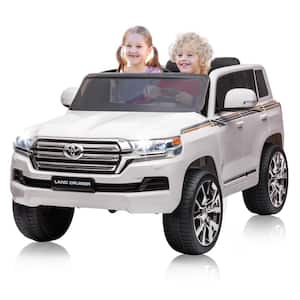 11.2 in. 12V Battery Powered Kids Ride on Car Toy with Remote Control, Music and Horn, White