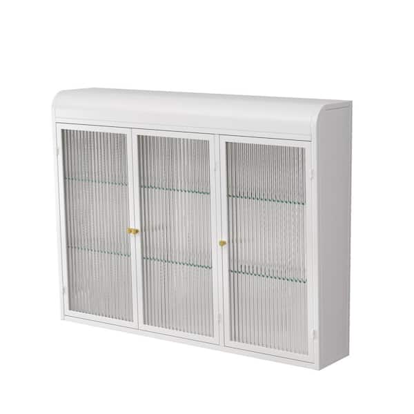 35.45 in. W x 7.87 in. D x 27.55 in. H Bathroom Storage Wall Cabinet in White