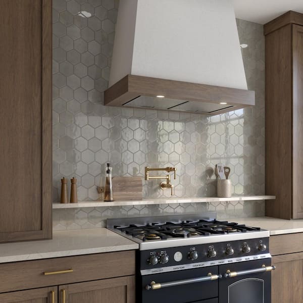 Mesmerist Charm 4 in. x 4 in. Glossy Ceramic Hexagon Wall Tile (3 sq. ft. /case)