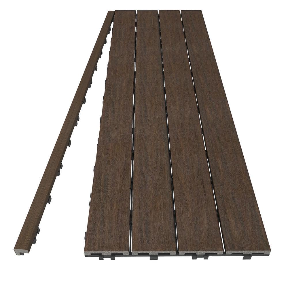 Brazilian Ipe Composite Deck Tile Straight Trim, 3 ft