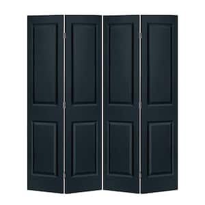 60 in. x 80 in. 2 Panel Charcoal Gray Painted MDF Composite Bi-Fold Double Closet Door with Hardware Kit