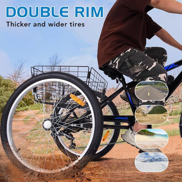 Garvee 26 Adult Electric Tricycle, 350W 3-Wheel Fat Tire