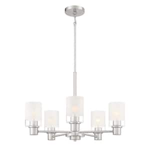 Cedar Lane 3-Light Modern Matte Black Chandelier with Clear Etched Glass Shades For Dining Rooms