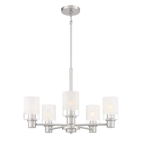 Designers Fountain Cedar Lane 3-Light Modern Matte Black Chandelier with Clear Etched Glass Shades For Dining Rooms