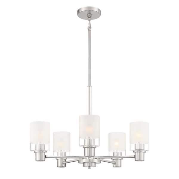 Cedar Lane 5-Light Brushed Nickel Modern Sputnik Chandelier for Dining Areas with No Bulbs Included