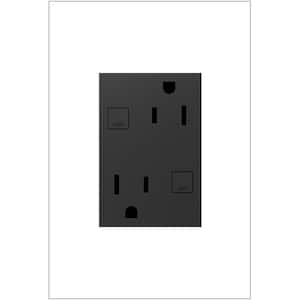 Legrand adorne 15A Tamper-Resistant Outlet With Matching Wall Plate 4-Pack Magnesium Finish ARTR152M4WP 