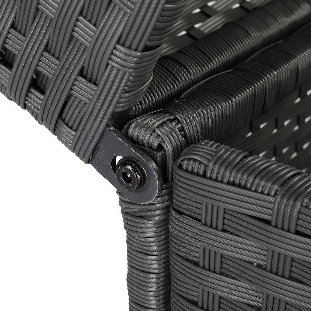 Black Wicker and Plastic Large Outdoor Deck Box