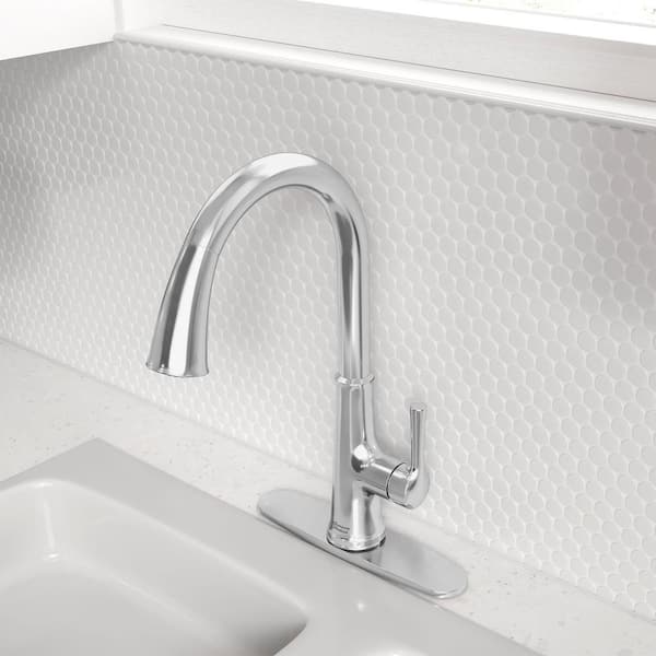 Renate Single Handle Pull Down Sprayer Kitchen Faucet in Polished Chrome