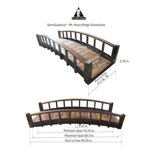 Reviews for SamsGazebos 8 ft. Japanese Wood Garden Moon Bridge