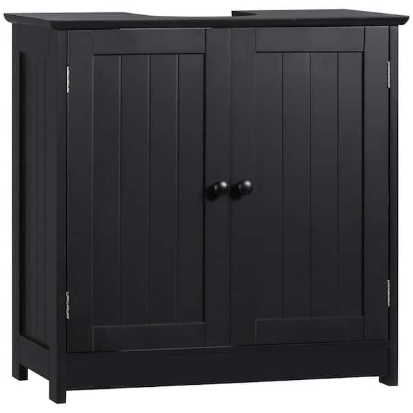 HOMCOM 23.5 in. W x 11.75 in. D x 23.5 in. H Bath Vanity Cabinet without Top in Black
