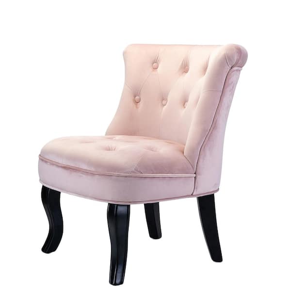 JAYDEN CREATION Jane Modern Pink Velvet Tufted Accent Armless Side Chair