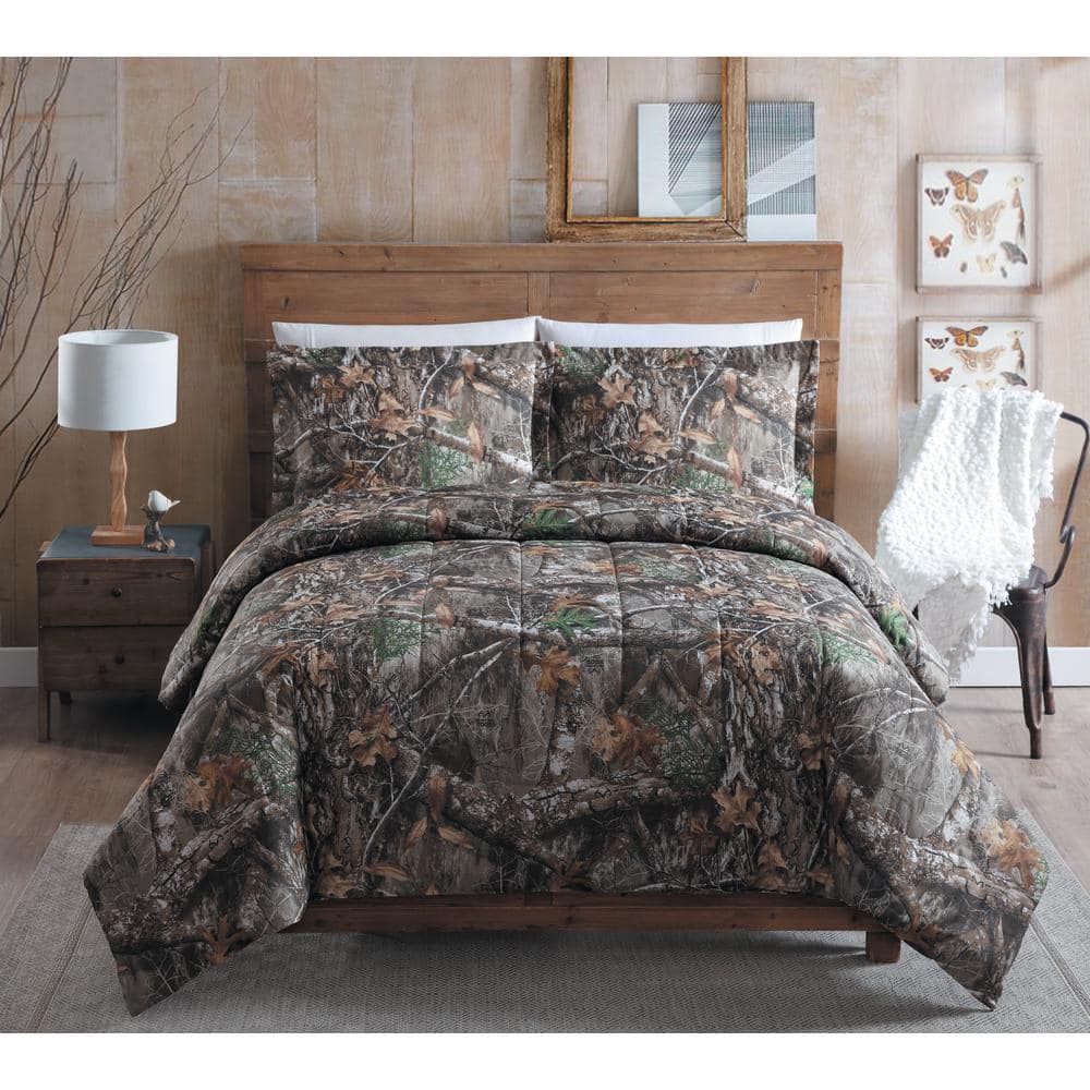 Realtree 3 Piece Polyester Cotton Blend, King Size Camo Bed Sheets