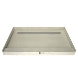 Redi Trench 48 in. x 72 in. Single Threshold Shower Base with Back Drain and Polished Chrome Trench Grate