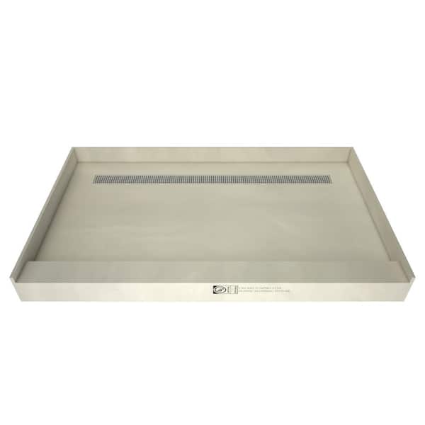 Tile Redi Redi Trench 48 in. x 72 in. Single Threshold Shower Base with Back Drain and Polished Chrome Trench Grate