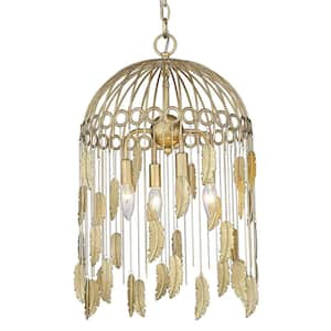 Aleta 4-Light Vintage Fired Gold Birdcage Pendant Light