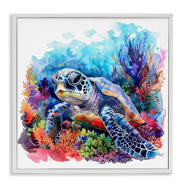 Stupell Industries Aquatic Sea Turtle by LSR Design Studio