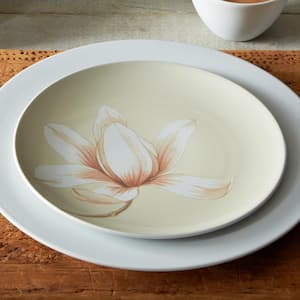 Colorwave White 8.25 in. (White) Stoneware Floral Accent Plates, (Set of 4)