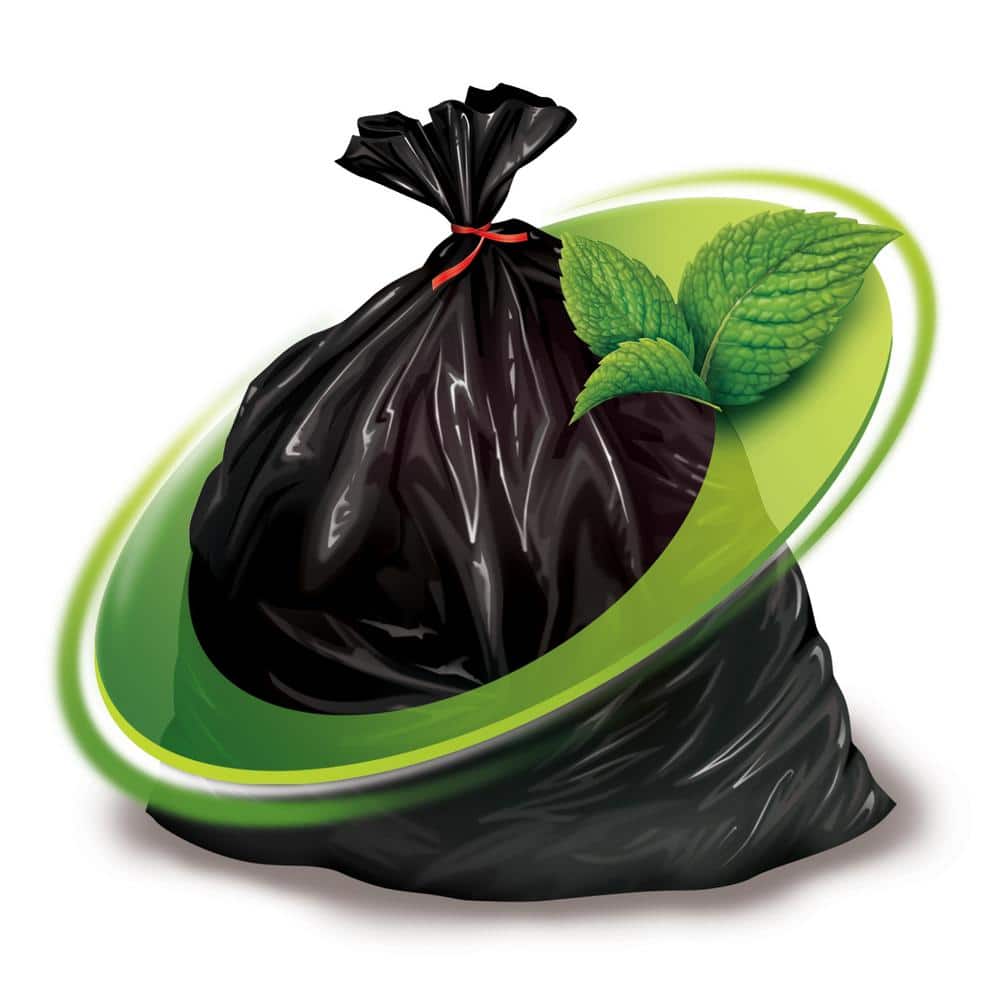 MINT-X, 38 gal Capacity, 33 in Wd, Rodent-Repellent Recycled Trash Bag -  14X377
