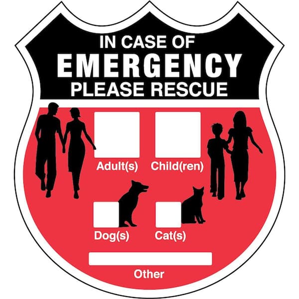 HY-KO 4 in. x 4 in. Vinyl Emergency Rescue Sign