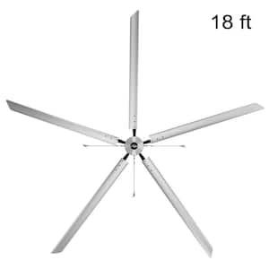 Titan 18 ft. 220-Volt Indoor Anodized Aluminum Single Phase Commercial Ceiling Fan