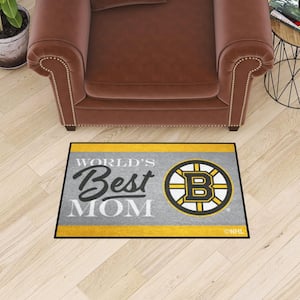 Boston Bruins Yellow World's Best Mom 19 in. x 30 in. Starter Mat Accent Rug