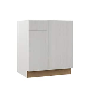 Designer Series Edgeley Assembled 30x34.5x23.75 in. Blind Right Corner Base Kitchen Cabinet in Glacier