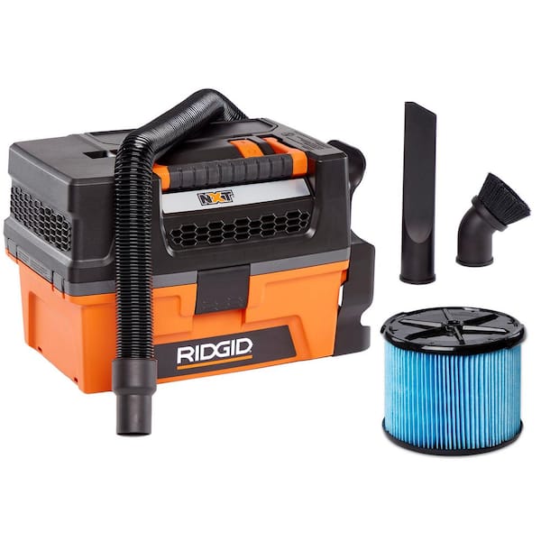 RIDGID 3 Gallon 5.0 Peak HP NXT Wet/Dry Shop Vacuum with Filter, Expandable Locking Hose and Accessories