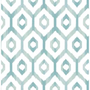 Lucia Teal Diamond Paper Strippable Roll Wallpaper (Covers 56.4 sq. ft.)