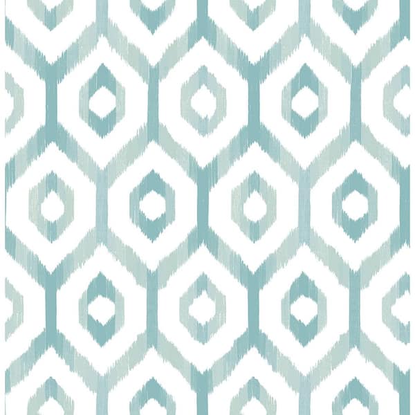 A-Street Prints Lucia Teal Diamond Teal Wallpaper Sample