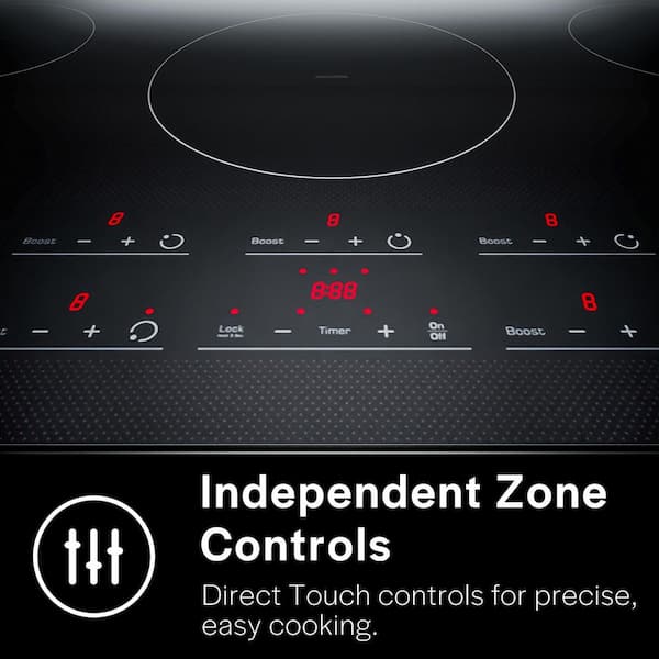 36 in. Built-In Electric Stove Induction Cooktop Touch Control in Black with 5-Elements