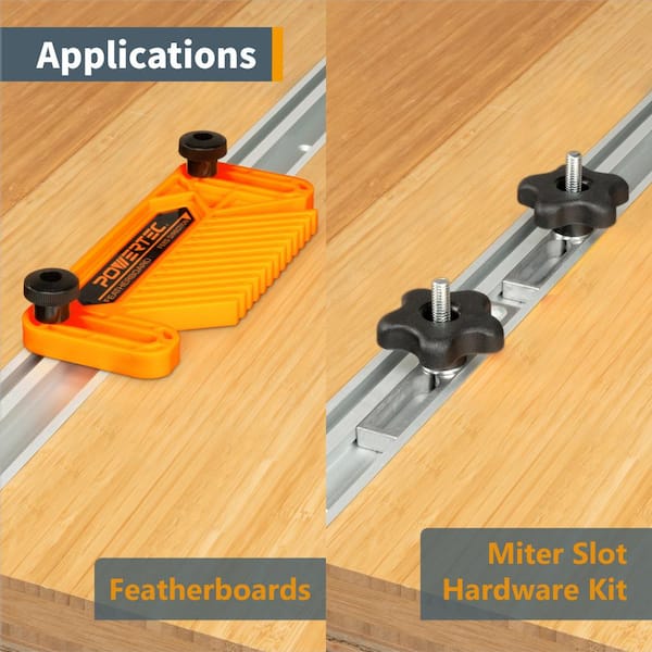 48 in. Heavy-Duty Aluminum T-Track Specialized T Slot Track for 3/8 in. Hex Bolt and T Bolts 1/4 in.-20 and 5/16 in.-18