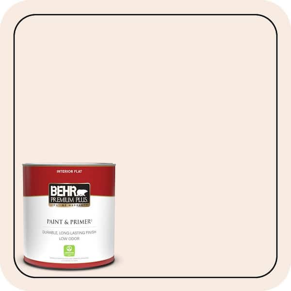 BEHR PREMIUM PLUS 1 qt. #210E-1 Bella Pink Flat Low Odor Interior Paint & Primer