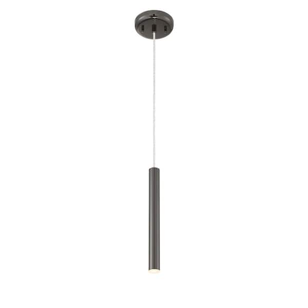 Unbranded 5-Watt Pearl Black Integrated LED Mini Pendant with Pearl Black Steel Shade